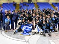 The Penticton Vees defeated the Nanaimo Clippers 8-2 in Game 4 of the Fred Page Cup Finals, completing the sweep of the championship series and earning the franchise's 13th title. Photo: Jack Murray