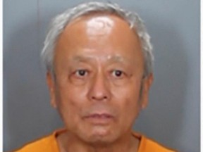Suspect in the Laguna Woods church shooting David Chou, 68, of Las Vegas is shown in this police booking photo released by the Orange County Sheriff's Department on May 16, 2022.