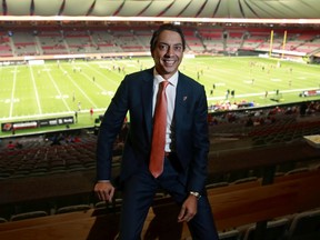Lions owner Amar Doman in the B.C. Lions team suite at B.C. Place on Nov. 12, 2021 in Vancouver.