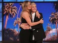 Jennifer Aniston hugs Ellen DeGeneres on the final episode of "The Ellen DeGeneres Show."