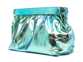 Isabel Marant ‘Luz’ metallic clutch, $915 at Misch, misch.ca.