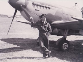 Spitfire pilot James Francis (Stocky) Edwards during World War II.