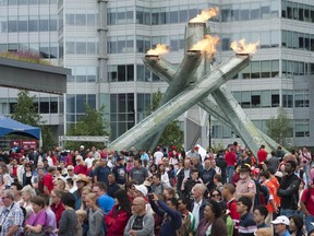 Canada Day celebrations will return to Vancouver's downtown waterfront this summer for the first time since before the COVID-19 pandemic. The fireworks, however, won't be. Celebrations from July 1, 2016 are pictured in this file photo.