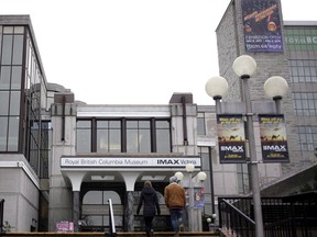 People walk up the stairs to the entrance of the Royal B.C. Museum in Victoria in 2017.