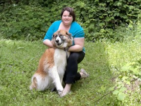 Lori Pratt and her dog Elske.