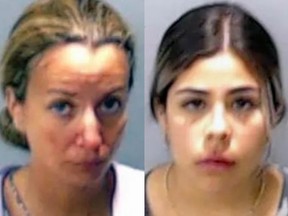 Zeina Alostwani, 40, left, and Soriana Briceno, 19, were charged with first-degree cruelty to children.