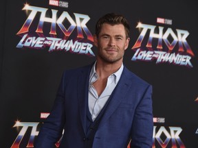 Chris Hemsworth arrives at the premiere of "Thor: Love and Thunder" on Thursday, June 23, 2022, at the El Capitan Theatre in Los Angeles.