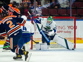 The Abbotsford Canucks and Bakersfield Condors play in Game 1 of their best-of-three opening round series in the AHL playoffs in Bakersfield, California. Postmedia has confirmed that is likely goalie coach Curtis Sanford is leaving the organization.