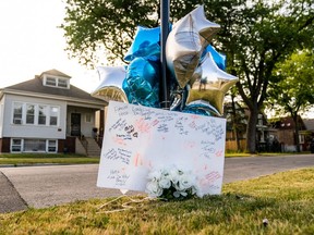 A memorial for a man who was killed and two others who were wounded while at a party on Chicago's South Side.