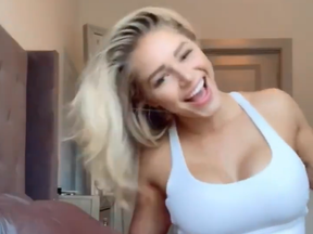 OnlyFans and Instagram model Courtney [Tailor] Clenney is seen in a screengrab from a video she posted to Instagram on April 30, 2020.