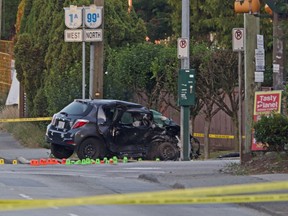 Two teens were killed in a deadly crash after their vehicle was hit by another vehicle fleeing Metro Vancouver Transit Police.