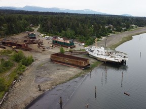 Image of the yard of Deep Water Recovery Ltd. in Union Bay taken June 1, 2022.