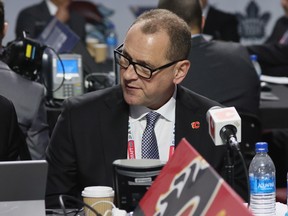 Calgary Flames GM Brad Treliving attend the 2022 NHL Draft at the Bell Centre on July 08, 2022 in Montreal, Quebec.