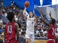 James Woods of UBC goes up for a shot against UNLV on Tuesday night at War Memorial. Woods finished with a game-high 33 points in a 79-72 win over the touring NCAA Div. I side.