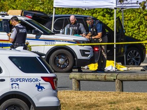 Two people have died and one suffered life-threatening injuries in a shooting at South Surrey Athletic Park on 20th Avenue on Saturday.