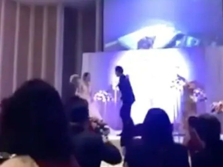 Groom exposes bride’s affair by showing X-rated video to wedding guests