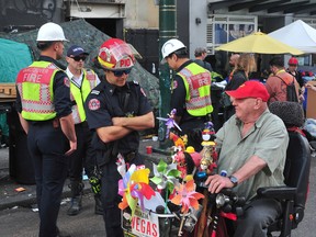 Scenes from the Downtown Eastside (DTES) as the City complied with the Vancouver Fire Department's order to clear tents from the sidewalks for health and safety reasons in Vancouver, BC., on August 9, 2022.