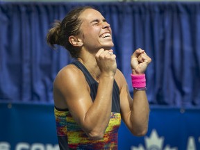 Valentini Grammatikopoulou of Greece beat Lucia Bronzetti during Women's final at the Odlum Brown VanOpen at Hollyburn Country Club on Sunday.