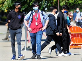 Unlike last fall at post-secondary institutions such as UBC, pictured, masks won't be universal as a new school year begins.