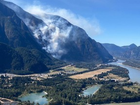The Flood Falls Trail wildfire on Sept. 9 in this photo taken by the B.C. Wildfire Service.