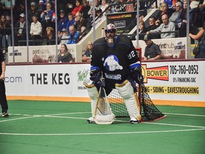 Netminder Frank Scigliano leads the Langley Thunder up against the Peterborough Lakers in Game 7 of the Mann Cup today.