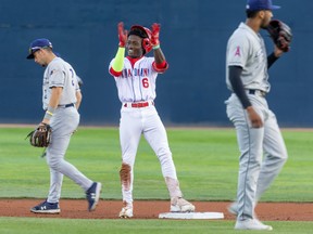 Outfielder Dasan Brown hit two solo home runs for Vancouver against Eugene in a 10-3 loss to open the best-of-five league championship series on Monday.