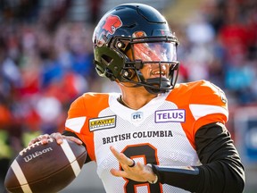 B.C. Lions quarterback Vernon Adams Jr. was 25-of-32 for 294 yards against the Calgary Stampeders on Saturday.