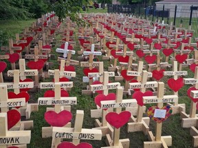 Chicago is getting sick of murder. Crosses mark each of the 2019 homicide victims. REUTERS