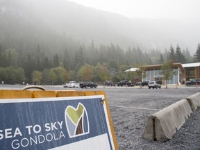 The base of the Sea to Sky Gondola is pictured in Squamish, B.C. Monday, Sept. 14, 2020. RCMP say they are ready to release new details about two acts of vandalism against the privately owned tourist attraction.