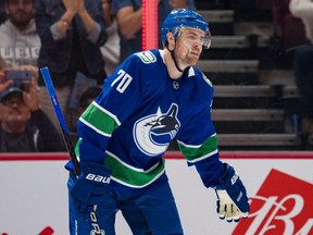 Vancouver Canucks winger Tanner Pearson suffered a hand injury on Nov. 9 in Montreal.