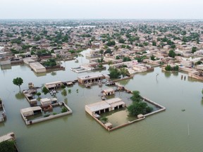 A general view of the submerged houses, following rains and floods during the monsoon season in Dera Allah Yar, District Jafferabad, Pakistan September 1, 2022. REUTERS