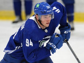 Prized prospect Linus Karlsson will align with Elias Pettersson and Andrei Kuzmenko on Thursday against the Seattle Kraken at Rogers Arena.