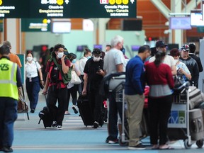 Passengers at Vancouver International Airport.