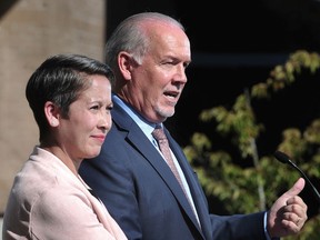 Premier John Horgan and Advanced Education Minister Melanie Mark announce increased access to early childhood education training at Langara College in Vancouver, BC., September 5, 2019. (NICK PROCAYLO/PNG)