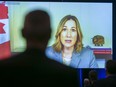 Canada's Ambassador to the United States Kirsten Hillman speaks via video link at the Global Business Forum in Banff, Alta., Thursday, Sept. 24, 2020.THE CANADIAN PRESS/Jeff McIntosh