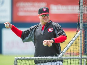 Blue Jays interim manager John Schneider, pictured during the 2014 Northwest League season when he managed the Vancouver Canadians. ‘I’ve forever said that Vancouver as my jumping-off point as a manager has been very important for me,’ Schneider has said.