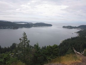 A view of Howe Sound from the top of Soames Hill, a short but steep hike on British Columbia's Sunshine Coast, is seen near the town of Grantham's Landing, B.C., on May 23, 2016.