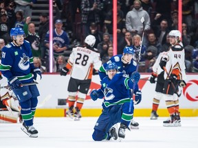 Vancouver Canucks winger Andrei Kuzmenko scored a hat trick on Nov. 3 against the Anaheim Ducks.