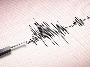 Closeup of a seismograph machine earthquake. Credit: Morrison1977/iStock/Getty Images Plus