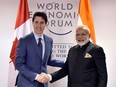 Prime Minister Justin Trudeau greets Indian Prime Minister Narendra Modi at the World Economic Forum in Davos, Switzerland, in 2018. Working with pluralistic democracies like India should be in Canada’s national interest, says Karthik Nachiappan.