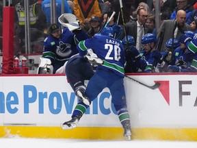 Curtis Lazar, 20, of the Vancouver Canucks will put Garnett Hathaway of the Washington Capitals on Vancouver's bench in the first period.