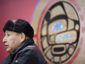 Grand Chief Stewart Phillip, President, Union of the BC Indian Chiefs addresses a news conference in Vancouver, B.C., Wednesday, January 15, 2020.