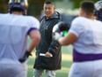 Vancouver College Fighting Irish head coach Bryan Chiu, at practice this week, has the No. 1 ranked team heading into the Triple A high school football playoffs.