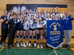The Okanagan Mission Secondary School Huskies are Quad A provincial champions in women's volleyball.