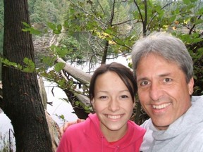 Vanessa Dueck and her father John Wegenast in a selfie taken on Sumas Mountain.