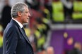 Portugal's coach Fernando Santos reacts after losing to Morocco.