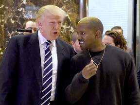 Kanye West, right, and Donald Trump