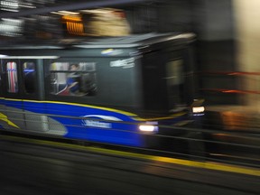 A SkyTrain arrives at Waterfront station in Vancouver in a file photo.