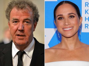 Jeremy Clarkson and Meghan, Duchess of Sussex, are pictured in file photos.