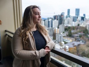 Morrell Andrews at her Vancouver home. Andrews is calling for a change to the criminal code of Canada that will allow sexual assault survivors to overturn their publication bans and not silence them about their experiences.